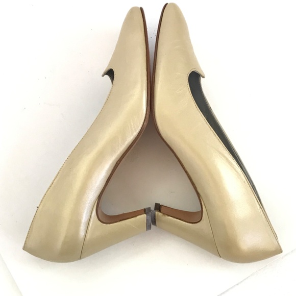 PHYLLIS POLAND Vintage Leather Heels Gold Pumps Gigi Women’s Size 8.5 - Picture 10 of 16